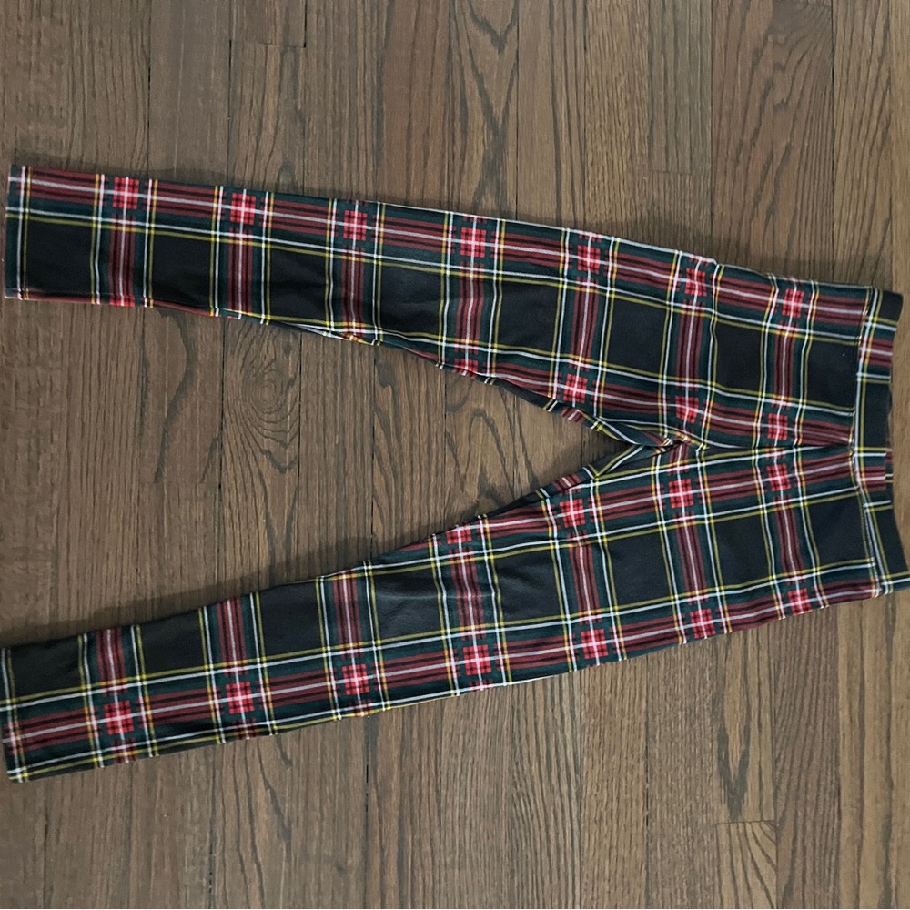 Girl’s Christmas Plaid Leggings